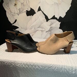 Abound black and tan suede sandal bootie, adjustable back strap 7.5 2 pairs